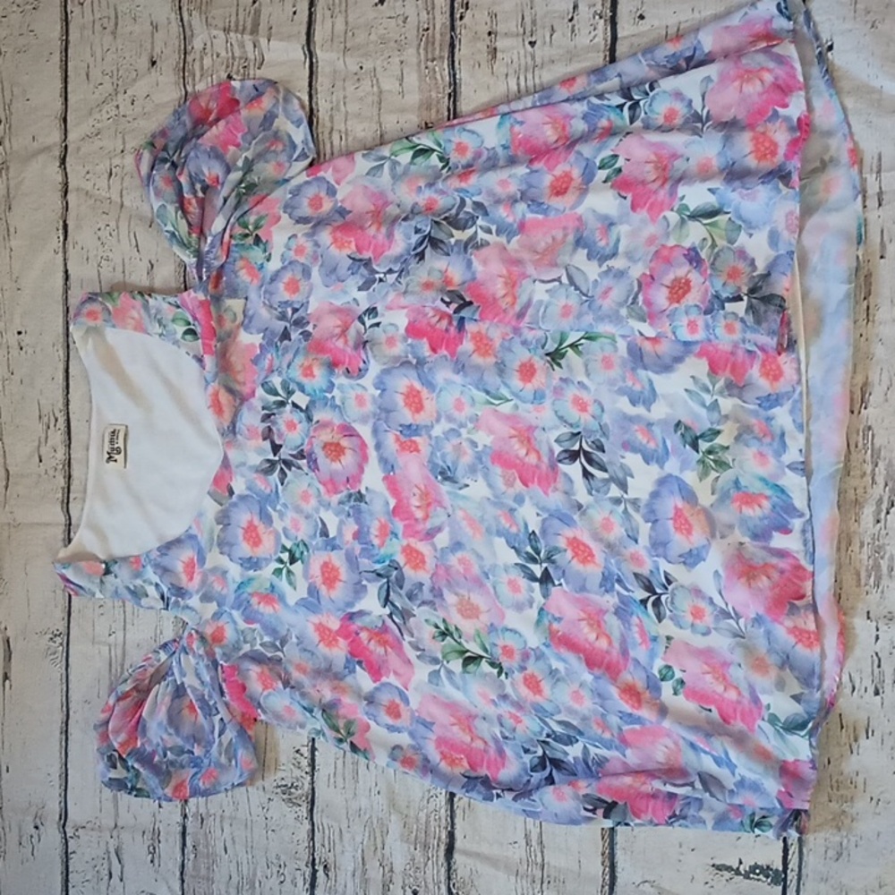 Show Me Your MuMu Pink Purple Floral Birdie Ruffle Cold Shoulder Mini Dress XS